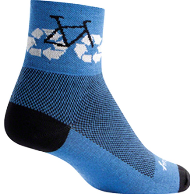 SockGuy Classic Recycle Socks – 3 inch, Blue, Large/X-Large