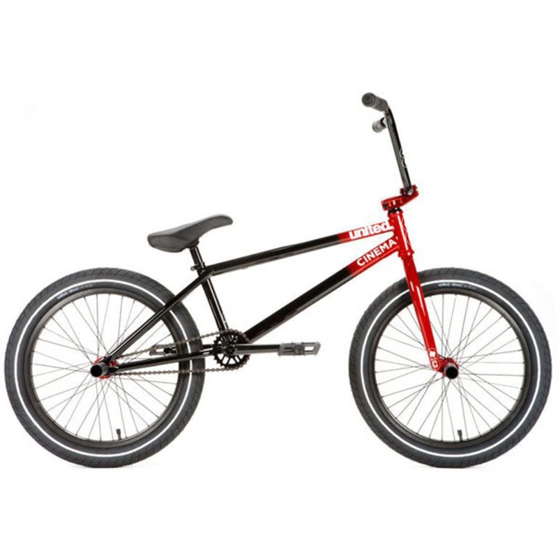 United X Cinema BMX Bike-20.65″TT-Gloss Red to Black Fade