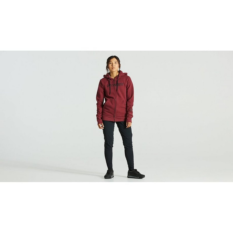 Specialized legacy wordmark zip-up hoodie wmn maroon l