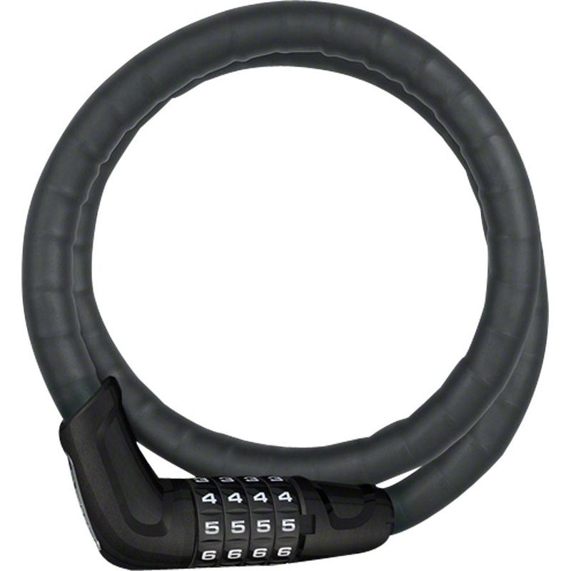 ABUS Tresorflex 6615 Combination Coiled Cable Lock: 120cm x 15mm With Mount, Black