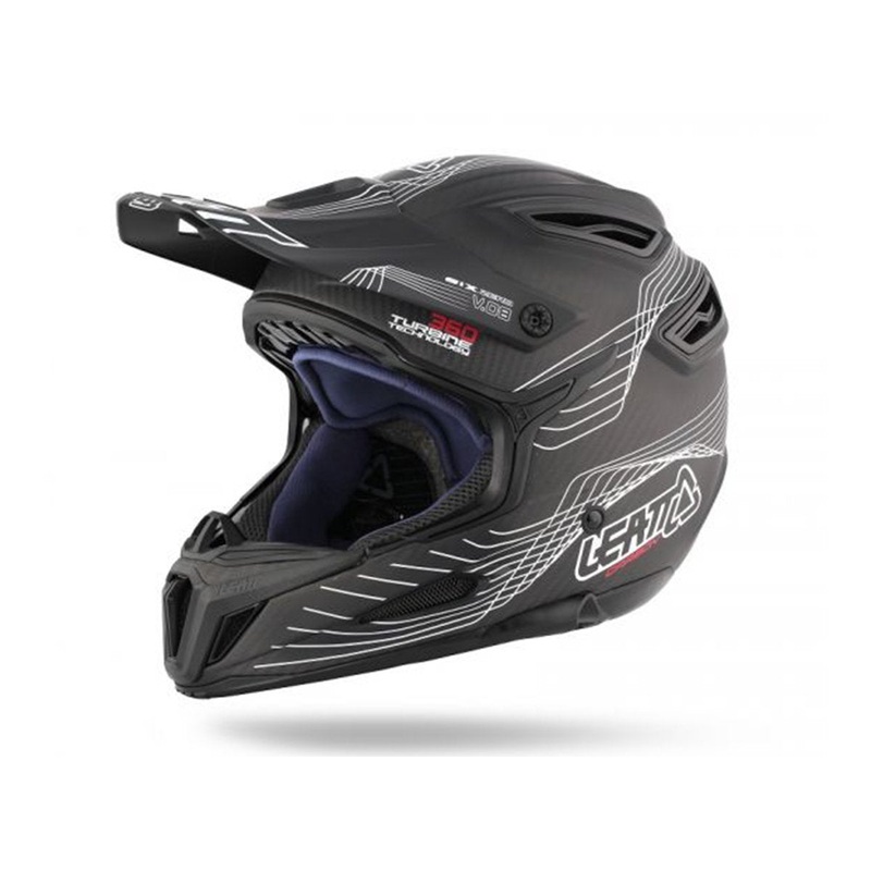 Leatt DBX 6.0 Carbon V08 Full Face Helmet – Carbon-White-Red