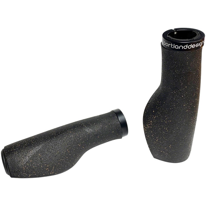 Portland Design Works Cork Chop Lock-On Bike Grips  Durable Cork & Rubber, Ergonomic Design, Aluminum Lockrings, Various Color Options
