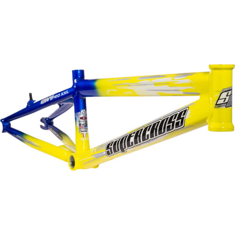 Supercross Envy V2 BMX Race Frame-Ltd Ed Yellow/Blue-Pro XXL