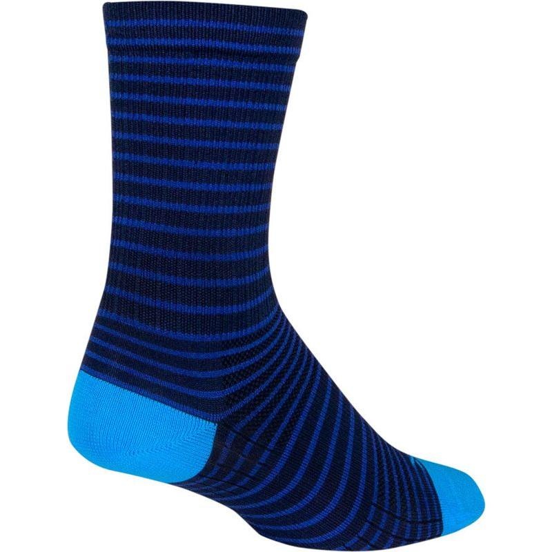 SockGuy Navy Stripes SGX Socks – 6 Navy Large/X-Large