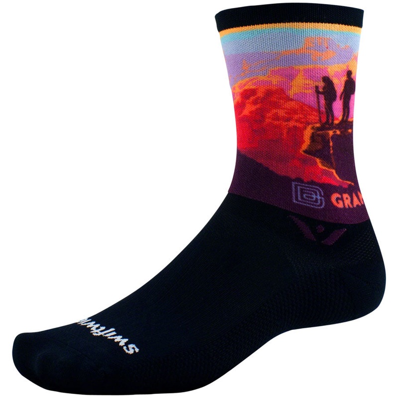 Swiftwick Vision Impression National Park Crew Socks – 6″ Canyon Lookout XL