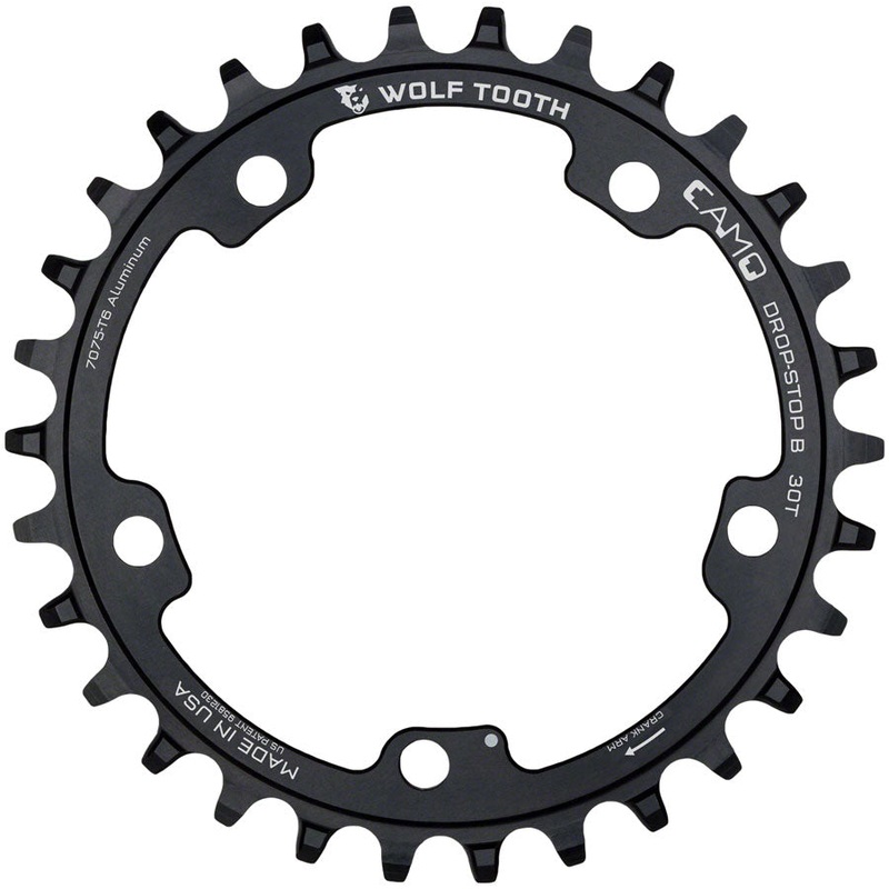 Wolf Tooth CAMO Aluminum Chainring – 30t, Wolf Tooth CAMO Mount, Drop-Stop B, Black