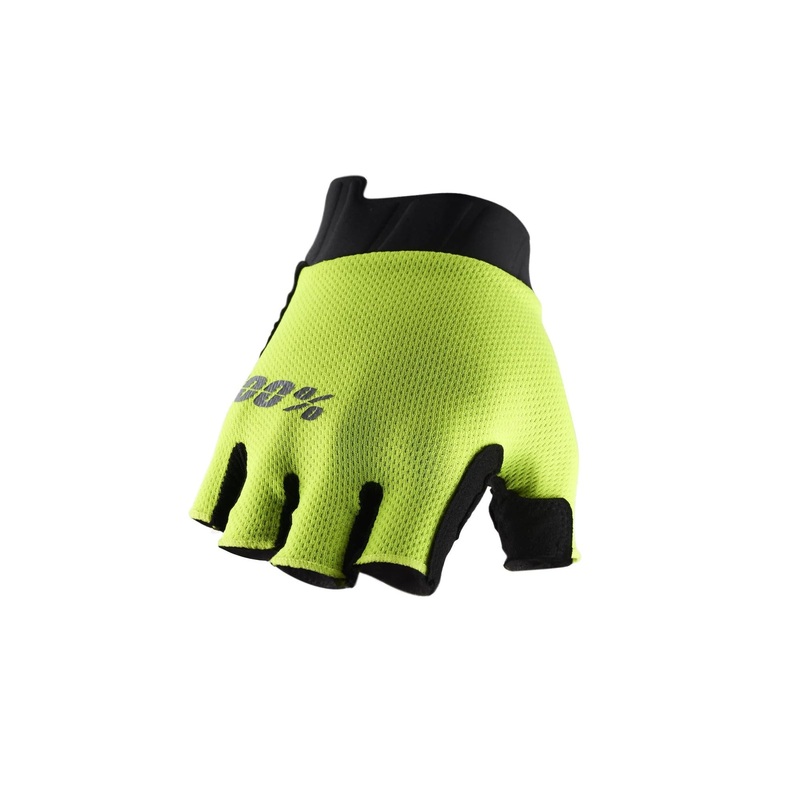 100% Exceeda Gel Short Finger XC Glove – Fluo Yellow