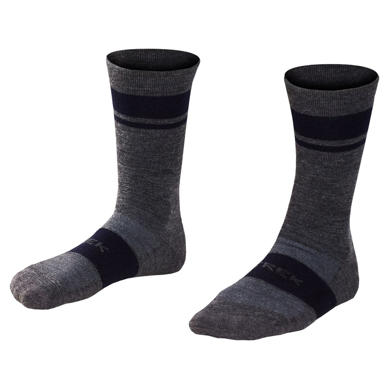 Sock Trek Race Merino Wool Padded Crew Large (42-44) Grey