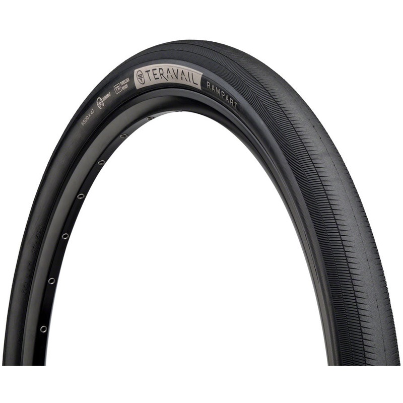 Teravail Rampart Tire – 650b x 47, Tubeless, Folding, Black, Light and Supple, Fast Compound