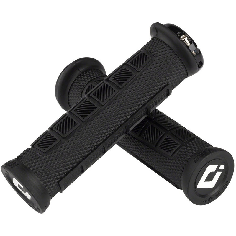 ODI Elite Pro Grips – Black Lock-On Ergonomic Half Waffle Bicycle Grip