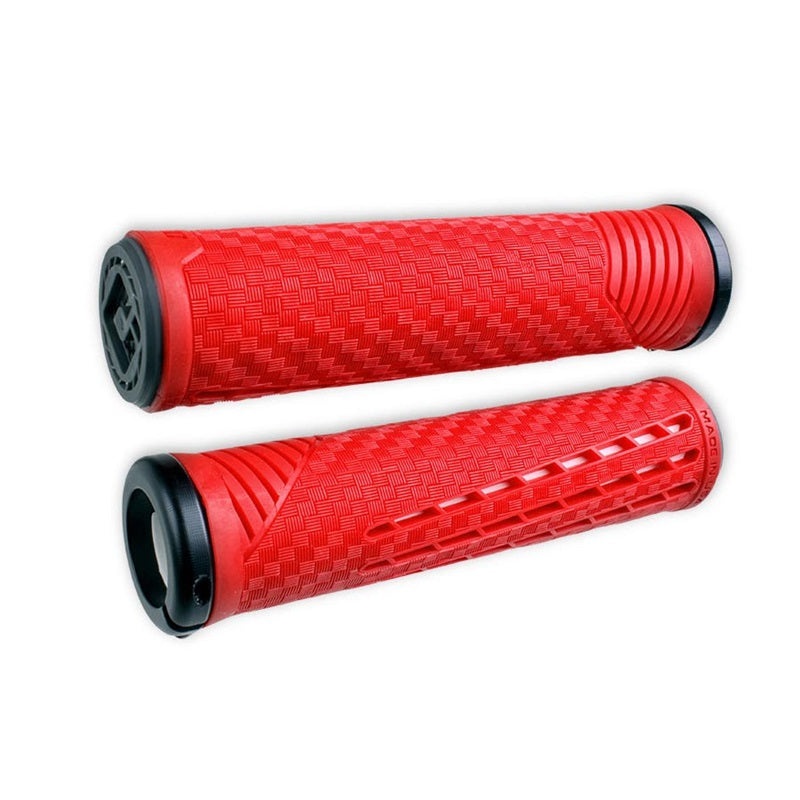 ODI CF Grips – Lock-On Red/White