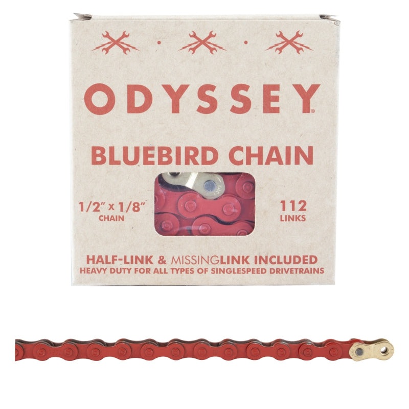 Odyssey Bluebird Chain – Single Speed 1/2″ x 1/8″ 112 Links Red