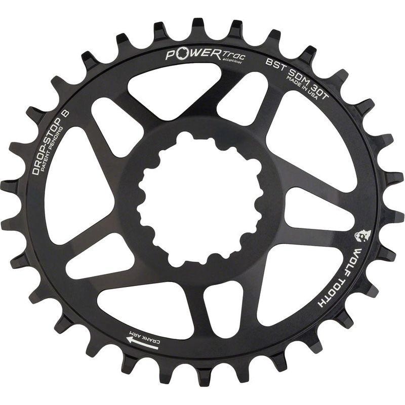 Wolf Tooth Elliptical Direct Mount Chainring – 30t SRAM Direct Mount Drop-Stop B For SRAM 3-Bolt Boost Cranksets 3mm Offset Black