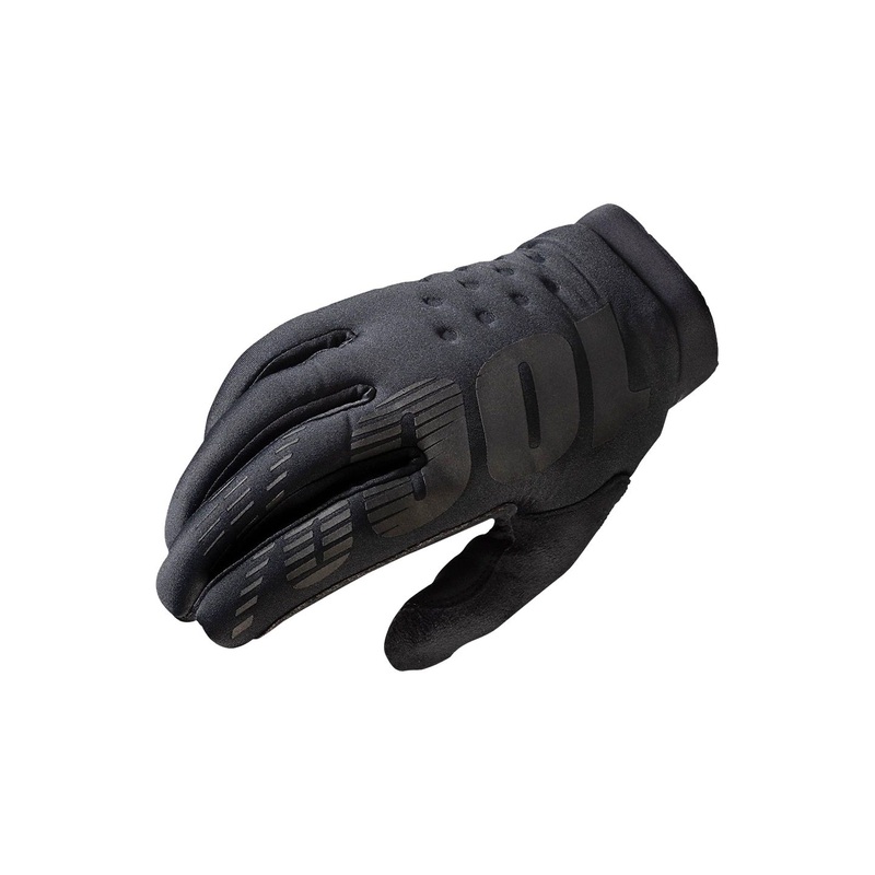 100% Brisker Gloves – Black Full Finger Mens Large