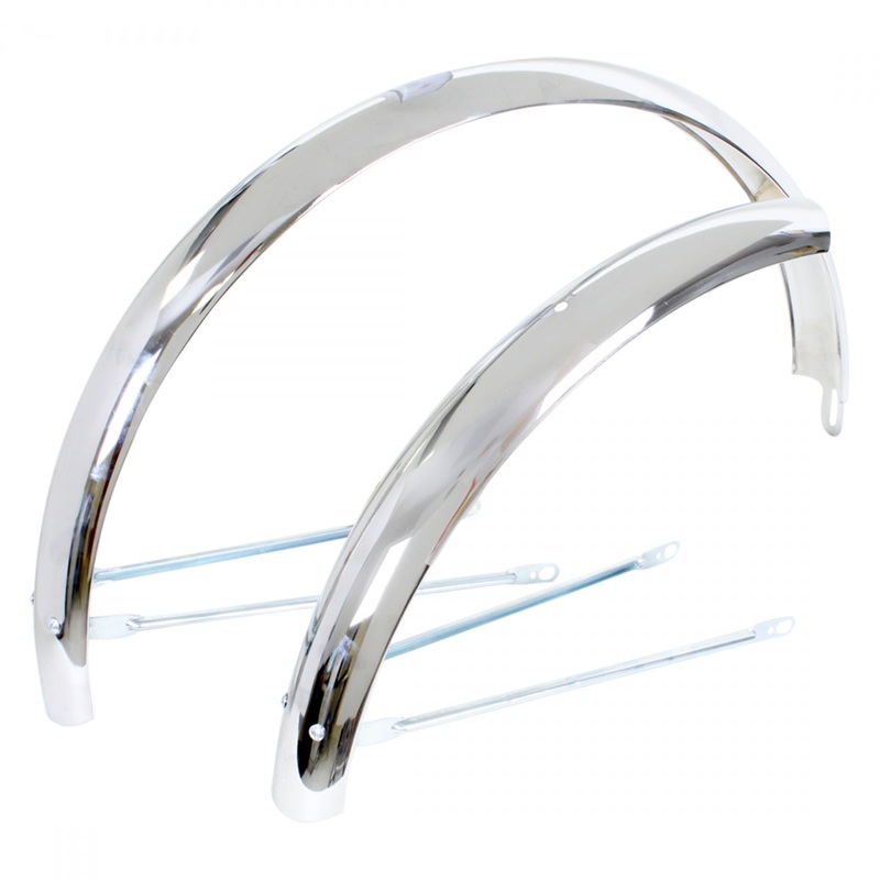 Premium Steel Chrome Cruiser Bicycle Fenders Pair  16, 20, & 26-inch Full Coverage Bike Mudguards for Comfort & Style