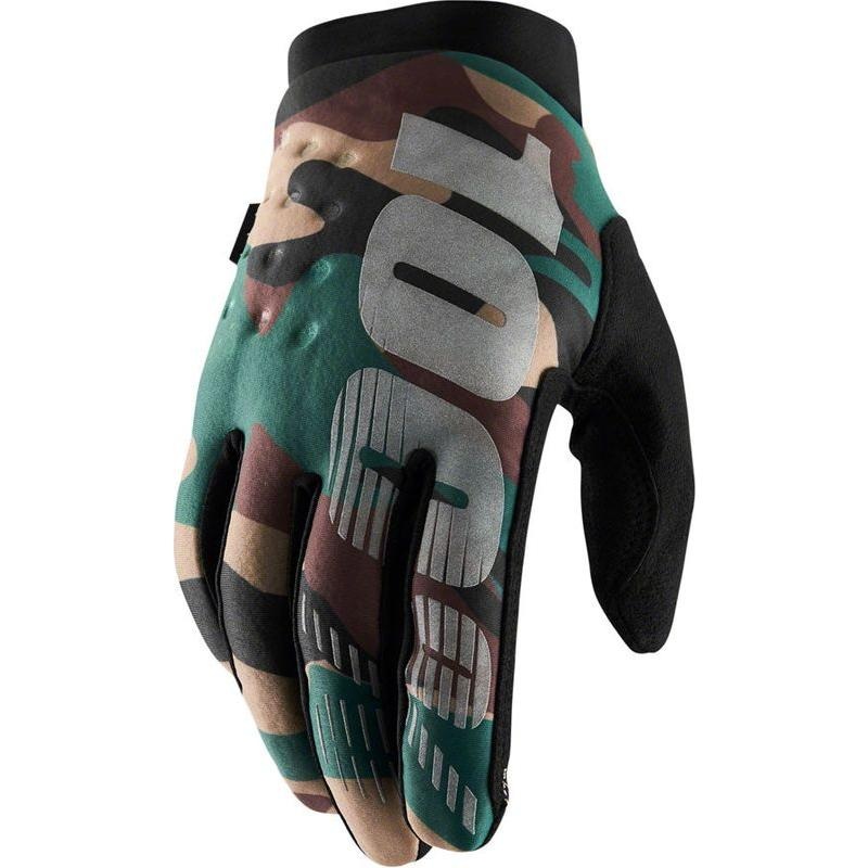 100% Brisker Gloves – Camo/Black Full Finger Men’s X-Large