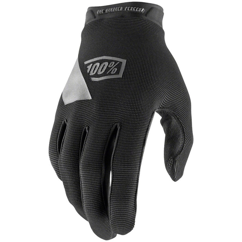 100% Ridecamp Youth Gloves – Black, Full Finger, Medium
