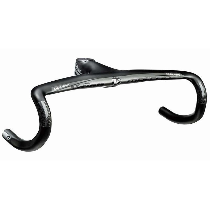 Vision Metron 5D Road handlebar with integrated 110mm stem, Drop: 125mm, Reach: 80mm, W:400mm