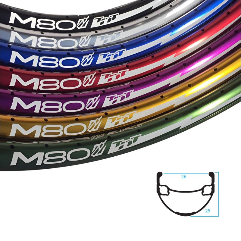 24″ (507mm) TNT M80 Double Wall Rim – 36H – Gold Anodized