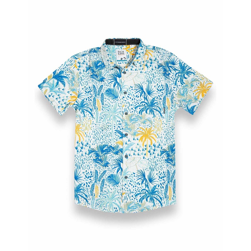 WHITE HOT TROPICS – ORANGE CRUSH NIGHTHAWK  BUTTON UP