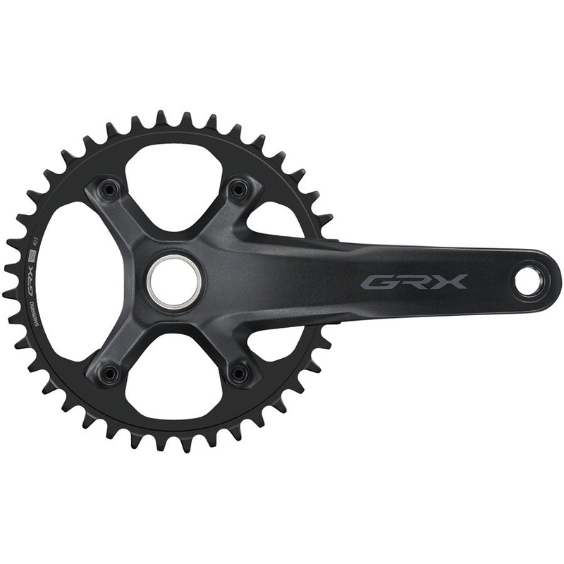 Shimano GRX FC-RX610-1 Crankset – 165mm, 12-Speed, 40t, 110 BCD, Hollowtech II Spindle Interface, Black