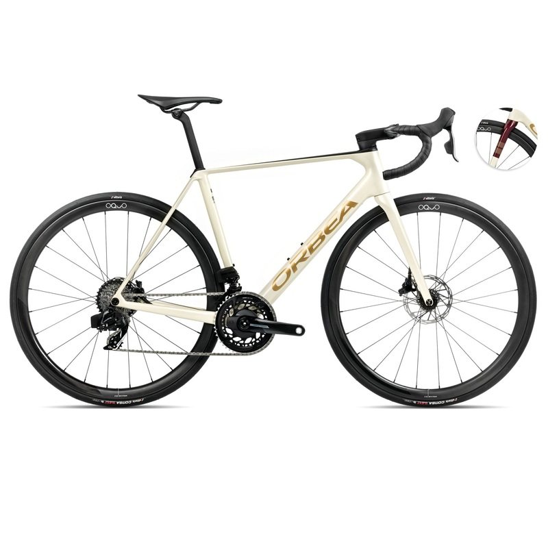 2025 Orbea ORCA M21eTEAM PWR Racing ROAD BIKE – 55cm, Ivory White-Burgundy (Gloss)-Vulcano (Matte)