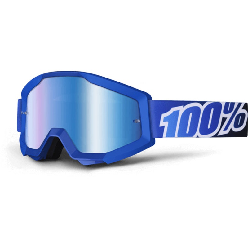 100% Strata Goggles-Blue Lagoon-Mirror Blue Lens