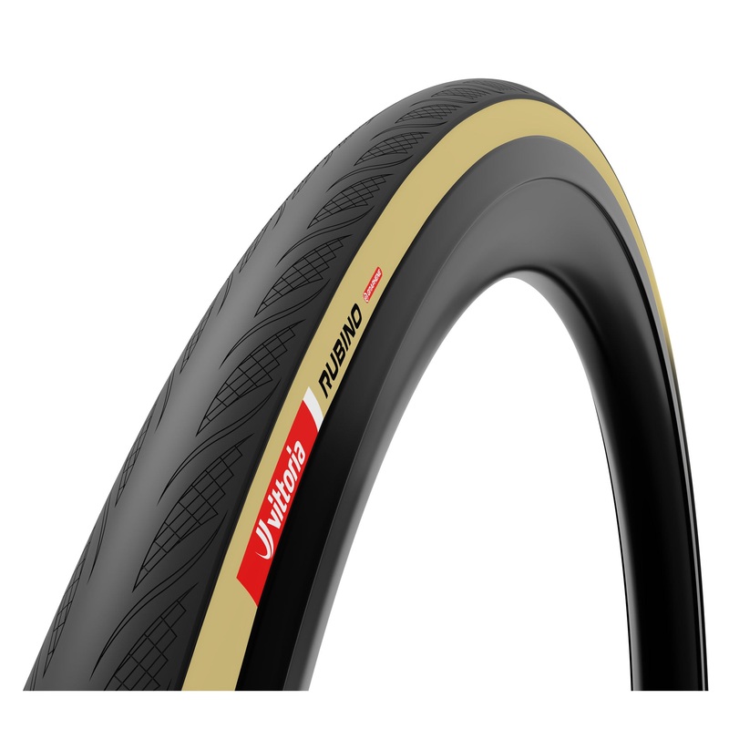 Vittoria Rubino V Tire – 700 x 28 Clincher Folding BLK/Tan 1C Graphene + Silica G2.0