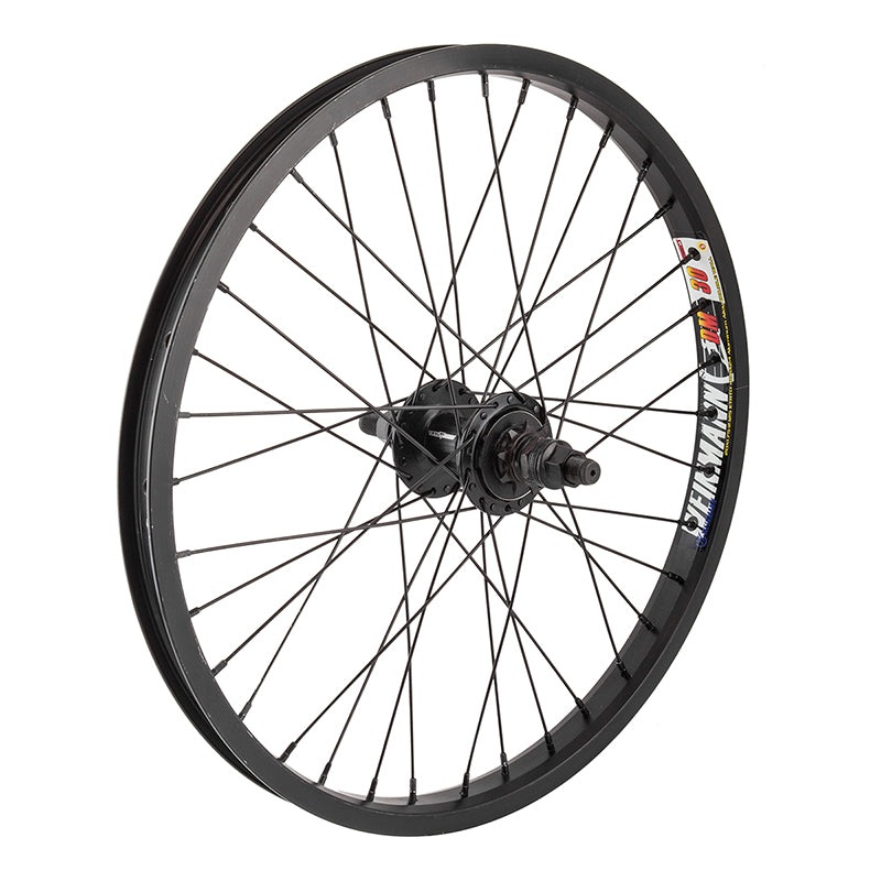20″ Weinmann DM30 Double Wall/ Black-Ops Rear Wheel – 14mm / Slotted 3/8″ – RHD 9t – Black