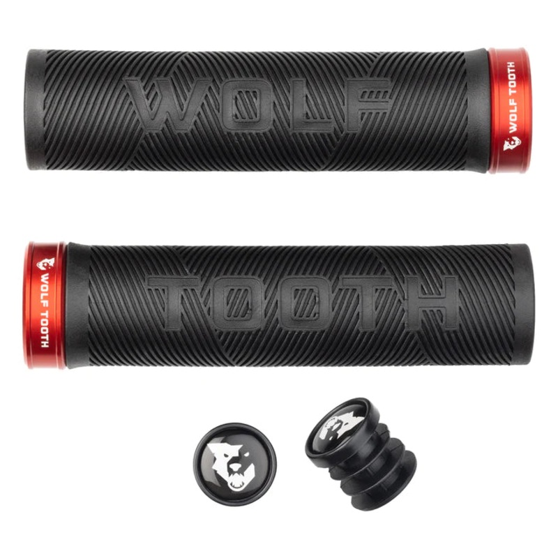 Wolf Tooth Echo Lock-On MTB Grips  Black-Red