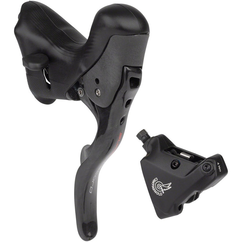 Super Record Ergopower Hydraulic Brake/Shift Lever Disc Caliper – Left/Front 12-Speed 140mm Flat Mount Caliper BLK