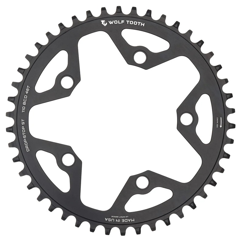 Wolf Tooth Components Drop-STop ST 110 BCD Gravel/CX/Road Chainring – Black