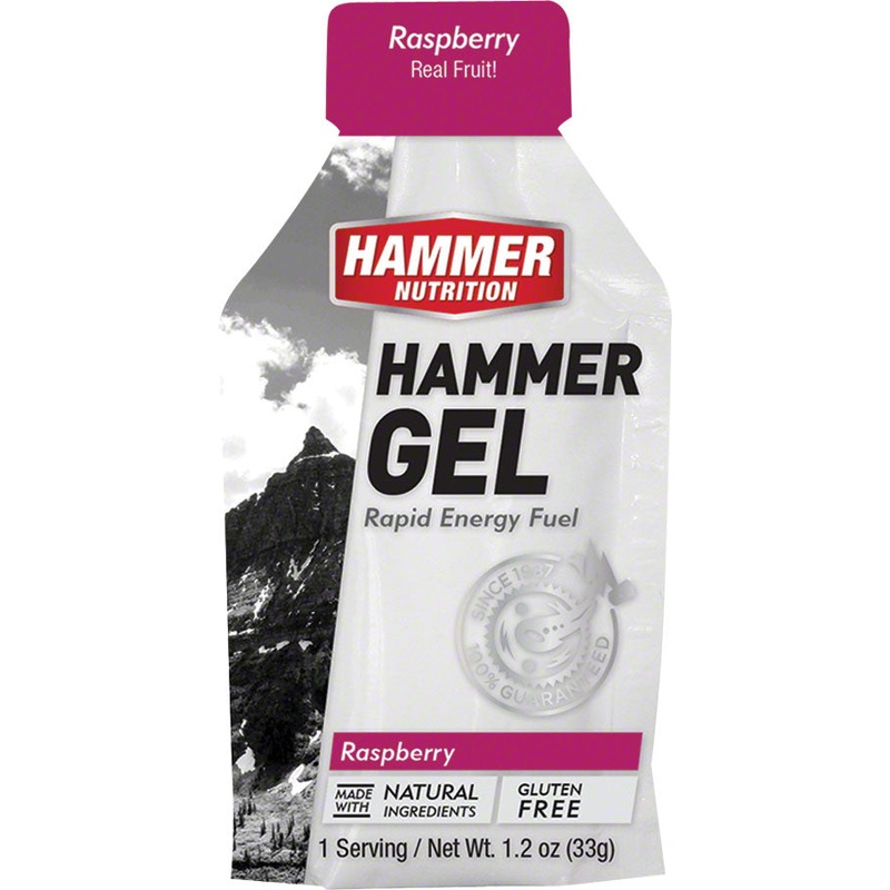 Hammer Gel: Raspberry, 24 Single Serving Packets