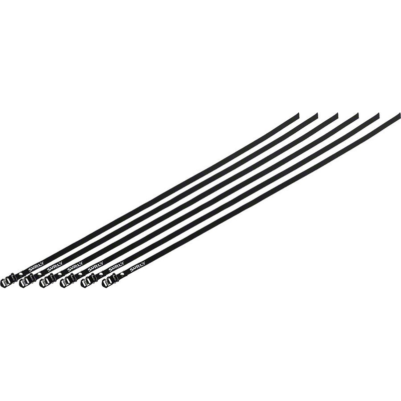 Surly Junk Strap 120cm Rack Strap: Black with Stainless Buckle~ 6-Pack