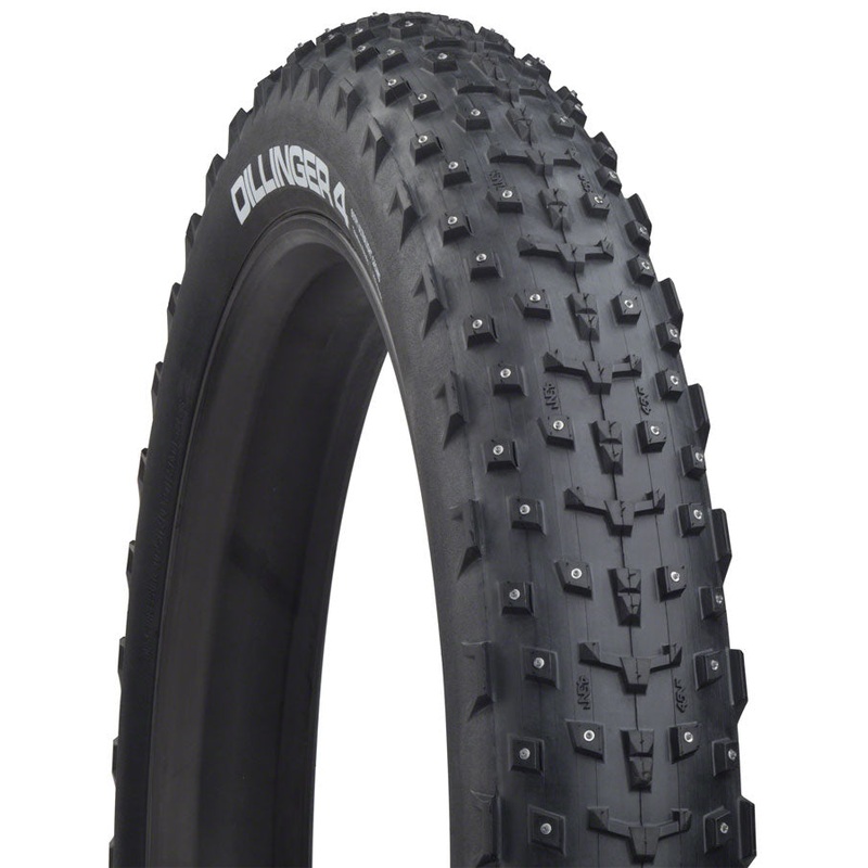 45NRTH Dillinger 4 Tire – 27.5 x 4 Tubeless Folding BLK 120 TPI 252 Concave Carbide Aluminum Studs