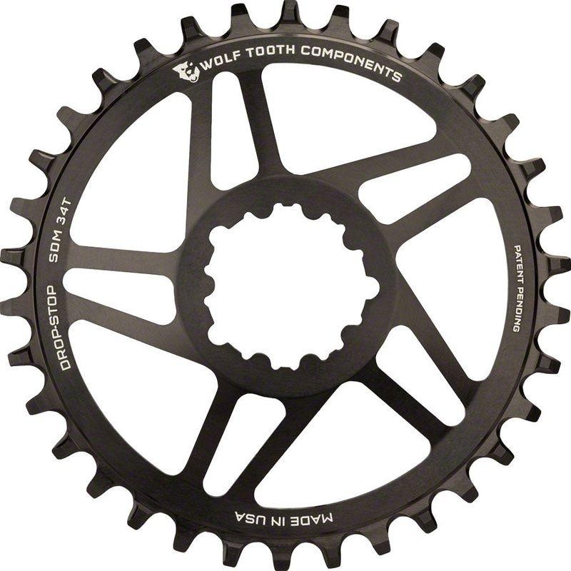 Wolf Tooth Direct Mount Chainring – 28t SRAM Direct Mount Drop-Stop A For SRAM 3-Bolt Cranksets 6mm Offset Black