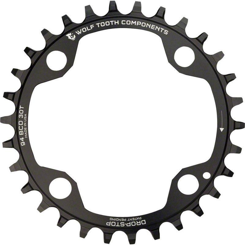 Wolf Tooth 94 BCD Chainring – 32t 94 BCD 4-Bolt Drop-Stop For SRAM Cranks Black