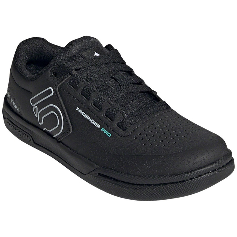 Five Ten Freerider Pro Flat Shoes – Womens Core BLK / Crystal White / Acid Mint 9.5