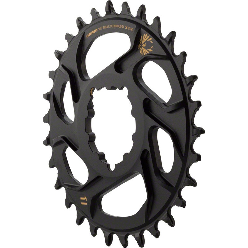 SRAM X-Sync 2 Eagle Direct Mount Chainring – 30 Tooth, 3mm Boost Offset, 12-Speed, Black with Gold