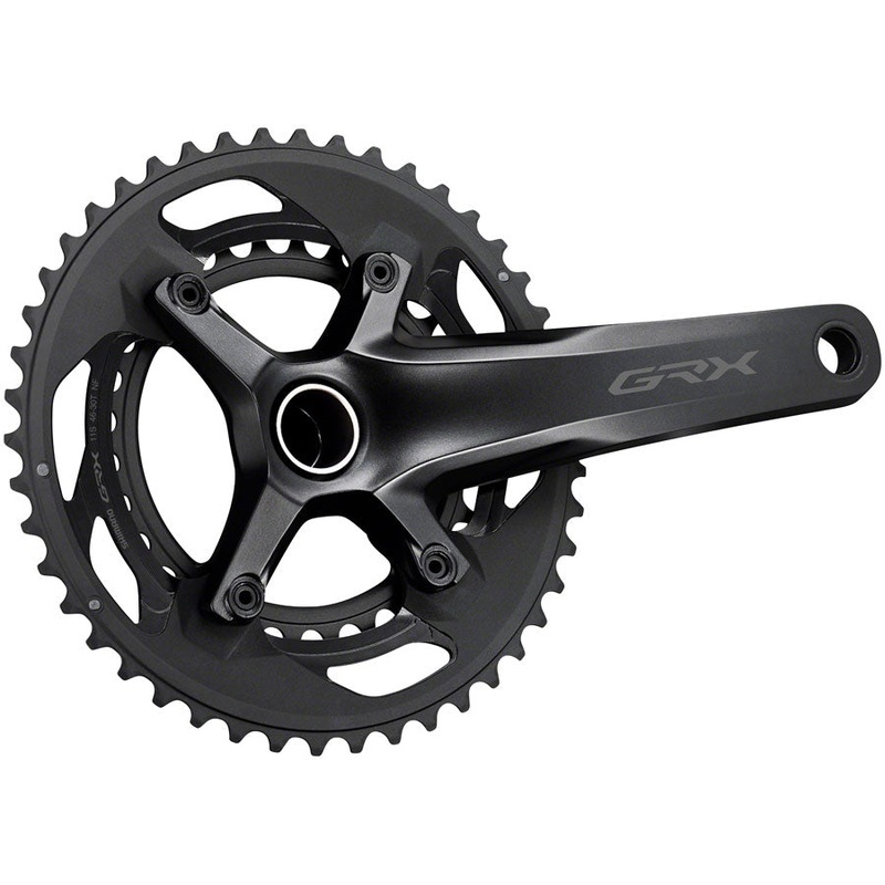 Shimano GRX FC-RX600-10 Crankset – 175mm, 10-Speed, 46/30t, 110/80 BCD, Hollowtech II Spindle Interface, Black