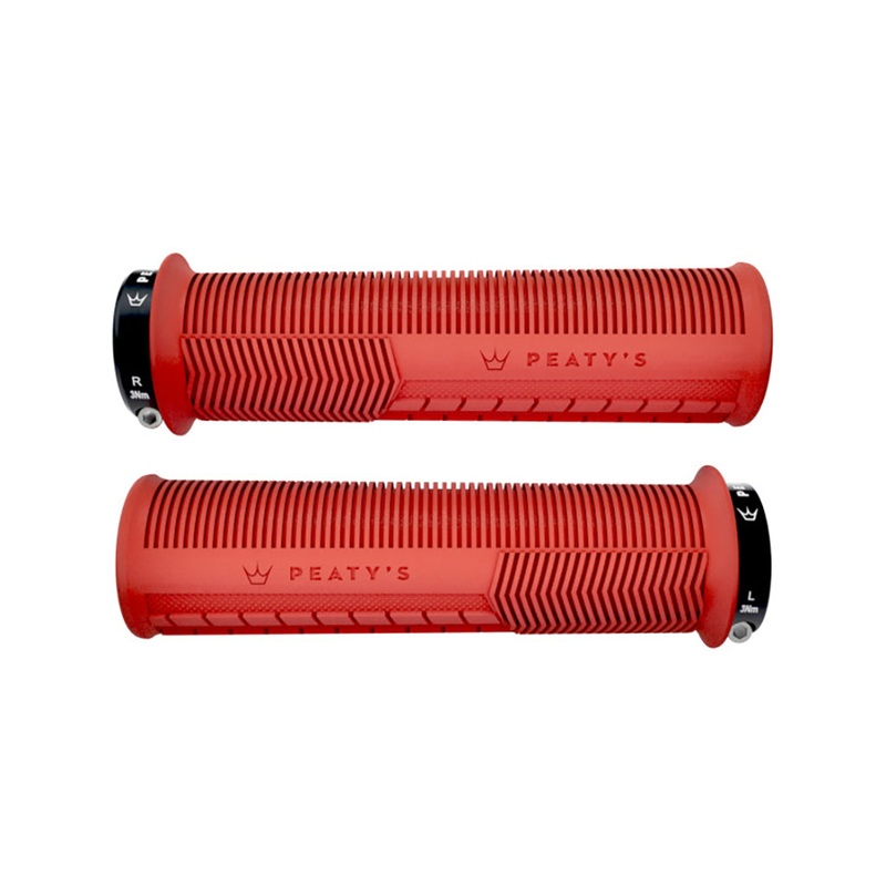 Peaty’s Mushroom Thin Lock-On Grips, Pair, Red