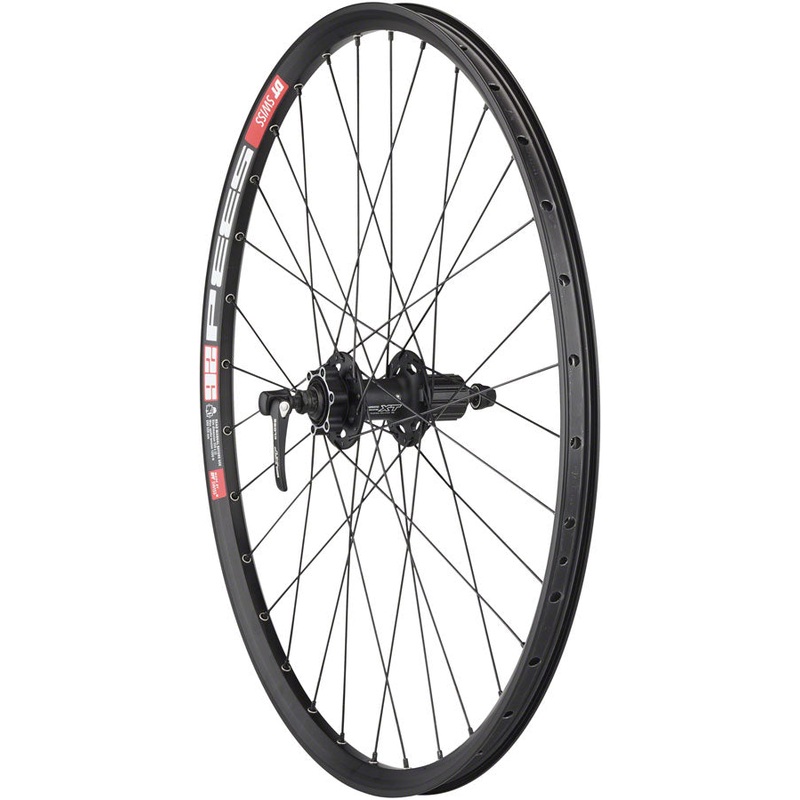 Swiss 533d Rim – Shimano Deore M610 Hub Rear Wheel – 26″, QR x 135mm, 6 Bolt Disc HG 10, Black
