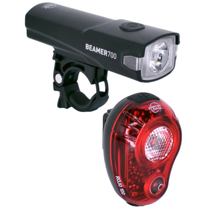 Planet Bike Beamer 700 & Rojo 100 USB bike light set